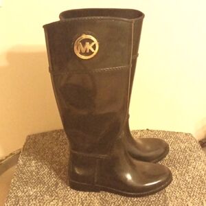 Michael Kors black rubber women's rain boots size 6
